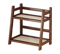 Coffee Mug Holder, 2 Tier Counter Cup Rack, imitación Rattan Style Design, Desktop Storage Shelf Stand for Coffee Bar Home Kitchen Indoor Display, 10,4 x 7,1 x 11,2 pulgadas