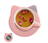 Coffee Mug Warmer - Cute Cat USB Tea Heating Plate | Smart Temperature-Controlled Beverage Warmer with Auto Shut-Off | Perfect for Home, Office Desk, Travel, and Hot Drinks Like Tea or Cocoa