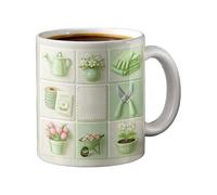 Coffee Mugs - 11 Oz Gardening Theme Ceramic Milk Cup | 3.15 inches Plant Lover Coffee Mug | for Women Gardener Home Office School Birthday Themed Parties