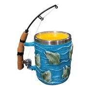 Coffee Mugs - Resin Cold Hot Beverage Cup with Fishing Theme, Water & Drink Holder for Chocolate, Tea, Wine, Beer, Home, Camping, Dorm Rooms, Hotels, Apartments and Family Gatherings