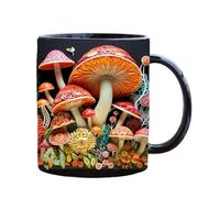 Coffee Muug Cup, Mushroom Pattern Drinkware, Ceramic Milk Cup, Stylish Design with, Modern Kitchenware with Charm, Tableware for Coffee Tea Hot Cocoa Milk Juice Home 11oz