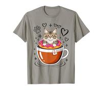 Coffee Norwegian Forest Cat Donut Camiseta