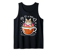 Coffee Norwegian Forest Cat Donut Camiseta sin Mangas
