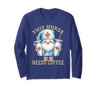 Coffee Nurse GNOME Graphic For Women For Work Funny Saying Manga Larga