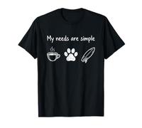 Coffee Paw Surf Life Minimalista Lindo Amante de Las Mascotas CAF Camiseta