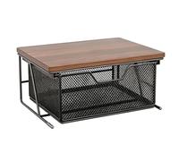 Coffee Pod Rack - 15 pulgadas Sliding Drawer Organizer | Metal Kitchen Storage Shelf - Sturdy wooden top drawer unit for tea, snacks, pods, This handy organizer keeps items Accesible in kitchens
