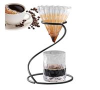 Coffee Pour Over Stand - Metal Drip Filter Cup Rack Stand, Serpentine Coffee Dripper Stable Base, American Style Station Bracket | Industrial Hand-Brewed Carafe Support Tower For Filter Cup H