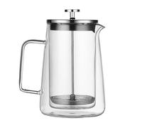 Coffee Presses - Glass Stainless Steel FrenchPress, Double-Wall Insulated Coffee Maker for Camping, Travel, Tea, Cafe | Heat-Resistant Glass Filter Pot for Home, Office, Outdoor Hot Drinks