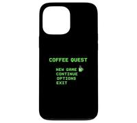 Coffee Quest Barista Gaming Funny Retro 8 bit Cafeína Carcasa para iPhone 13 Pro MAX