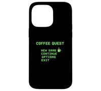 Coffee Quest Barista Gaming Funny Retro 8 bit Cafeína Carcasa para iPhone 14 Pro MAX