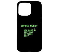 Coffee Quest Barista Gaming Funny Retro 8 bit Cafeína Carcasa para iPhone 15 Pro MAX