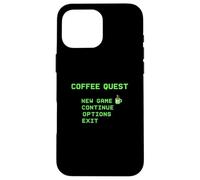 Coffee Quest Barista Gaming Funny Retro 8 bit Cafeína Carcasa para iPhone 16 Pro MAX