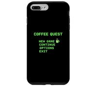 Coffee Quest Barista Gaming Funny Retro 8 bit Cafeína Carcasa para iPhone 7 Plus/8 Plus