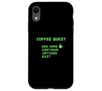 Coffee Quest Barista Gaming Funny Retro 8 bit Cafeína Carcasa para iPhone XR
