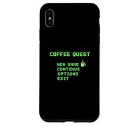 Coffee Quest Barista Gaming Funny Retro 8 bit Cafeína Carcasa para iPhone XS MAX