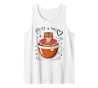Coffee Scottish Fold Donut Camiseta sin Mangas