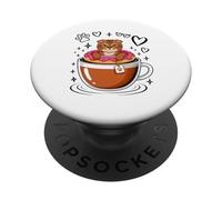 Coffee Scottish Fold Donut PopSockets PopGrip Adhesivo