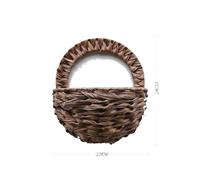(coffee)Semicircular Wall Hanging Basket Rattan Wall Hanging Flower Pot Bamboo Basket