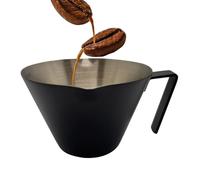 Coffee Shot Cup, Heat-Resistant Liquid Measuring Beaker with Handle and Double Spout, Stainless Steel Pitcher with Triple Scale for Mixing Drinks, Kitchen Baking and Dosing