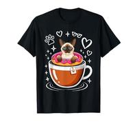 Coffee Siamese Meezer Cat Donut Camiseta