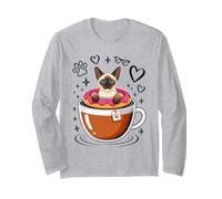 Coffee Siamese Meezer Cat Donut Manga Larga