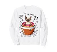 Coffee Siamese Meezer Cat Donut Sudadera