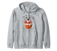 Coffee Siamese Meezer Cat Donut Sudadera con Capucha