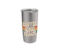 Coffee. Sing. Teach. Profesor Entrenador de Coro de Música Vaso térmico de acero inoxidable de doble pared