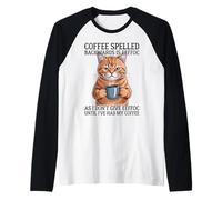 Coffee Spelled Backwards Is Eeffoc Camiseta Manga Raglan