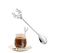 Coffee Spoons Christmas Stainless Steel Scoop, dibujos animados Elk Metal Stirring Spoons | Festive Elegant Design, Easy to Use and Clean, Ideal para cocinar té o tarta de hielo batido, 14,5 cm