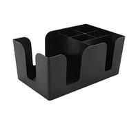 Coffee Station Organizer with 6 Compartments | ABS Multifunctional Condiment Holder for Desks/Counters/Offices | Keeps Sugar Packets, Straws, Napkins Tidy