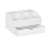 Coffee Station Organizer, Wooden Sugar Basket, Multipurpose Counter Tray, Built-In Drawer, Compact Space Saver, Rustic Style, Easy Access Storage, Perfect for Dorm, Studio, Breakroom, Hotel, Dining