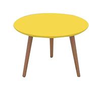 Coffee Table Paint Stable Round Table Bedroom Solid Color Small Coffee Table (Color : Green) (Yellow)