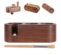 Coffee Tamper Station 51-54mm Ajustable,Estación de Tamping para Accesorios de Barista,Soporte para Filtro de Café con Tres Agujeros,Espresso Tamping Soporte con Almohadillas Antideslizantes