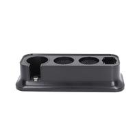 Coffee Tampering Station Universal Heavy Duty Anti Slip Coffee Tamper Stand with Silicone Mat for 51mm 53mm 58mm Portafilters Essential Accessories Storage ABS Material (Black)