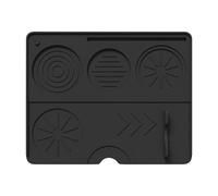 Coffee Tamping Mat, Food-Grade Silicone Tamp Pad, Non-Slip Portafilter Holder Station, Tool for Travel, Coffee Shop, Beginners, Morning Brew, 9.84x7.87 Inches, Black, Gray