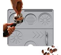 Coffee Tamping Mat, Food Grade Silicone Tamp Pad Portafilter Holder, Non-Slip Espressos Baristaa Tool Countertop Protection, Ideal for Coffee Shops, Home Brewing, 25x20cm Black Light Gray