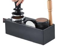 Coffee Tamping Station - ABS, 9.45x3.5x2.95in Espresso Organizer Non-Slip Tamping Base | Countertop Protection Design Portafilter Holder And Espresso Accessory Storage, Mat For Home Kitchen