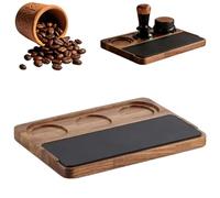 Coffee Tamping Station, Non Slip Wooden Tamping Portafilters, Coffee Tool Organizer for 51-58 Mm Cafe Countertop Bar Homes Kitchen Press Grinding