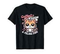 Coffee Time & Fine Fine Cute Kawaii Cat Lover Morning Camiseta