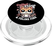 Coffee Time & Fine Fine Cute Kawaii Cat Lover Morning PopSockets PopGrip para MagSafe