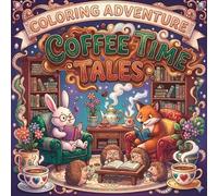 Coffee Time Tales: Cozy Woodland Animal Coloring Book: Bold and Easy Designs of Cute Forest Creatures like Rabbits, Foxes and Hedgehogs Enjoying Coffee - Large Simple Pages for Relaxation