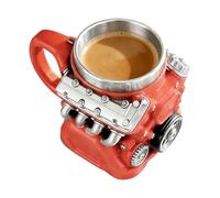 Coffee Travel Mug - 350ml Mechanical Stainless Steel Engine Cup, Insulated Tumblers | Portable for Men Car Enthusiast Valentine's Day Birthday Home Tea Wine Whiskey