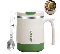 Coffee Travel Mug for Women, 17oz Vacuum Insulated Bottle, Stainless Steel Cup with Seal Lid and Spoon, Leakproof Thermal Design, Perfect for Hot Coffee, Iced Tea, Travel, 5.12x4.72 inches