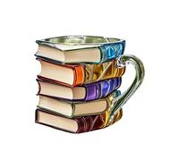 Coffee Travel Mug, Vintage 3D Handmade Colored Book Glass Beer Cups, Glass, Resin, Heat-Resistant Drinking Juice Mugs, Kitchen Supplies for Whiskey, Beer, Cocktails, 13x10x10cm