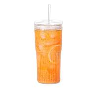 Coffee Tumbler Glasses, Iced Beverage Cup, Wide Mouth Jar, Drinking Glass, Reusable Cold Drink Cups, for Tea Oatmeal Juice Smoothies Milk Water Home Kitchen Outdoor