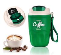 Coffee Vacuum Flask,Portable Coffee Cup with Lid & Handle,Stainless Steel Insulated Travel CoffeeMugs,Suitable for Both Hot and Cold Drinks,Home Office Outdoor Camping Daily Use(Green)