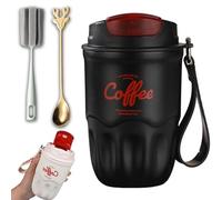 Coffee Vacuum Flask, Portable Coffee Cup with Lid & Handle, Stainless Steel Insulated Water Bottle, Insulated Tumbler for Home Office Outdoor Camping (B)