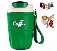 Coffee Vacuums Flasks,Smart Led Temperature Display Coffee Cup With Leak-Resistant Lid And Handle,12 Oz 316 Stainless Steel Liner Coffee Mug Hot Cold Drinkware,For Home,Office And Outdoor (green)