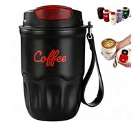 Coffee Vacuums Flasks,Smart Led Temperature Display Coffee Cup With Leak-Resistant Lid And Handle,12 Oz 316 Stainless Steel Liner Coffee Mug Hot Cold Drinkware,For Home,Office And Outdoor (black)